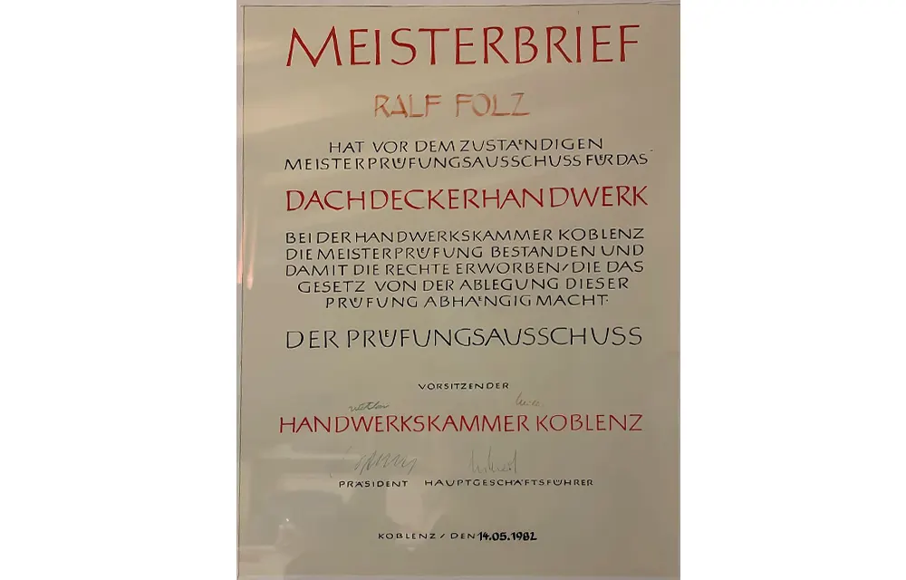 gebrueder-folz-dachdeckerei-ueber-uns-1982-meisterbrief-ralf-folz